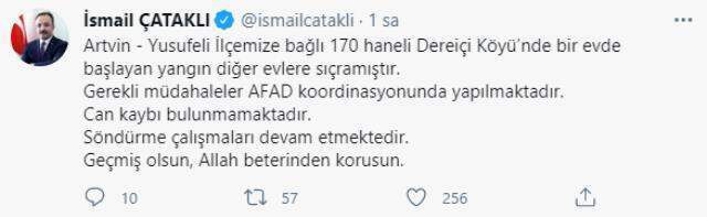 Artvin'in Yusufeli ilçesinde dev yangın! Alevler rüzgarın etkisiyle 50'ye yakın eve sıçradı