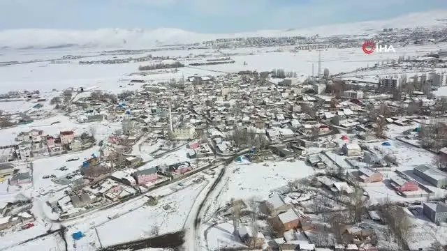 Karla kaplı Erzurum'un muhteşem manzarası mest etti