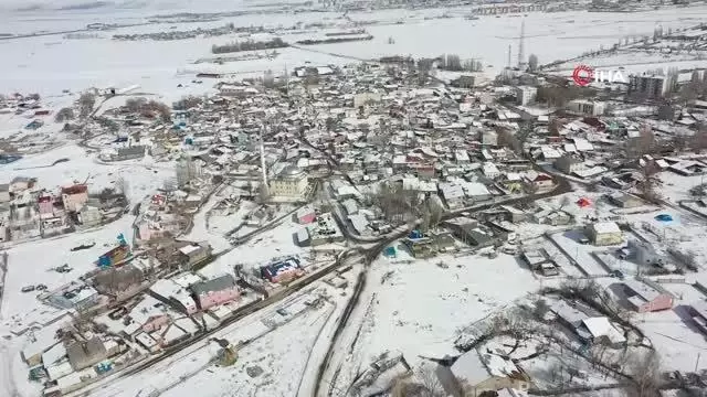 Karla kaplı Erzurum'un muhteşem manzarası mest etti