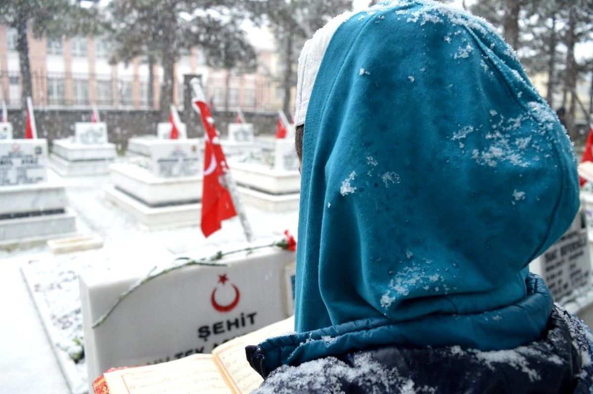 Lapa lapa kar altında şehitler için hatim duası