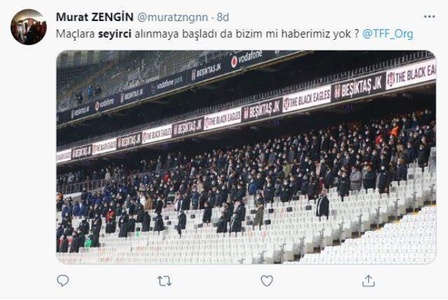 Beşiktaş-Fenerbahçe derbisinde tribünlerde az da olsa seyircinin bulunması tepki çekti