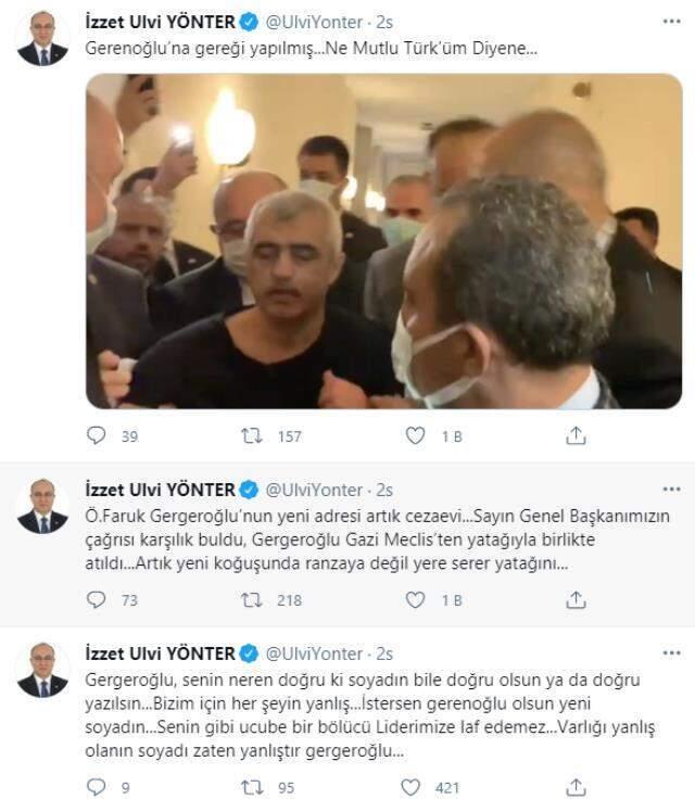 MHP'li Yönter'den Gergerlioğlu'nun gözaltına alınmasıyla ilgili paylaşım: Genel Başkanımızın çağrısı karşılık buldu