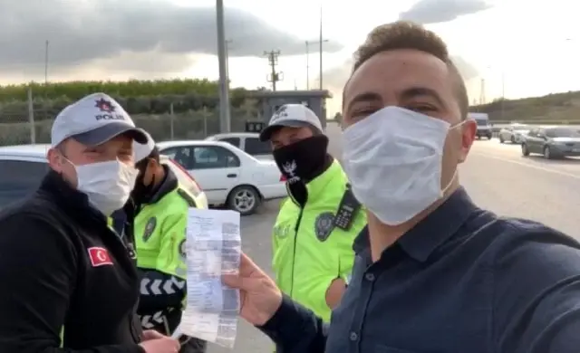 Polis helikopterini görüntüleyen sürücüye 315 lira ceza Polis helikopterini görüntüleyen sürücüye 315 lira ceza
