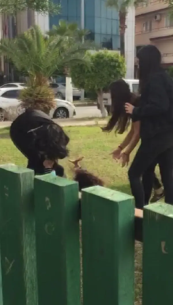 Hatay'da kızların tekme tokat kavgası kamerada Hatay'da kızların tekme tokat kavgası kamerada