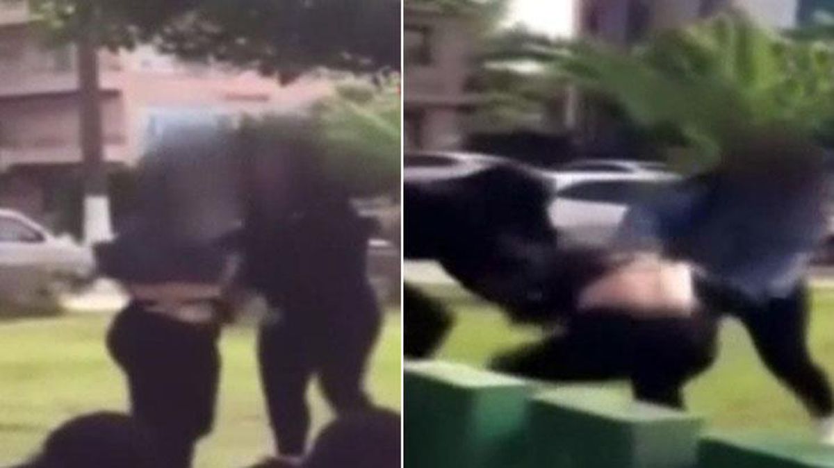 Kızların tekme, tokat ve bıçaklı kavgası kameralara yansıdı