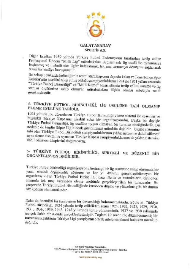 İşte Galatasaray'ın TFF'ye gönderdiği dilekçe! İşte Galatasaray'ın TFF'ye gönderdiği dilekçe!
