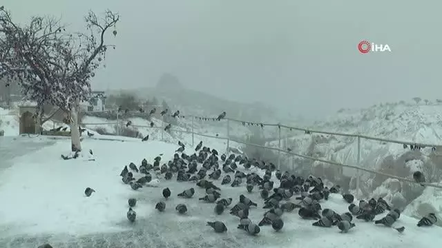 Kapadokya bahar ayında beyaza büründü Kapadokya bahar ayında beyaza büründü