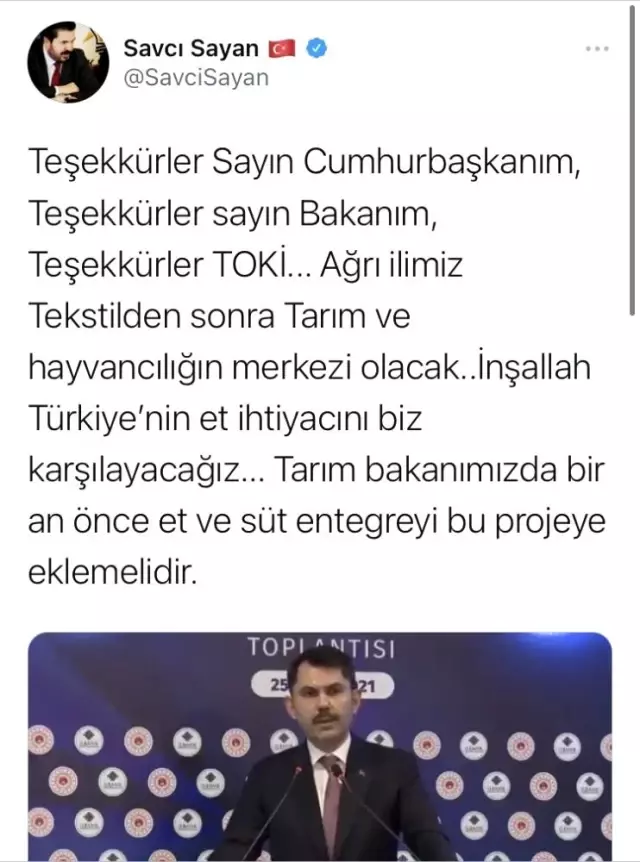 Başkan Sayan: 'Ağrı tarım ve hayvancılığın merkezi olacak' Başkan Sayan: 'Ağrı tarım ve hayvancılığın merkezi olacak'