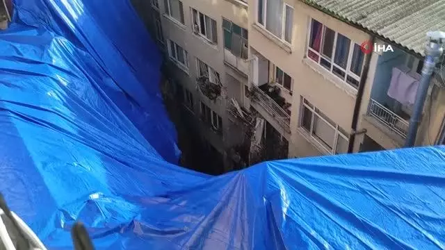 Heyelan bölgesine zemin etüdü yapılıyor...Cadde esnafı dükkanlarını açmak istiyor