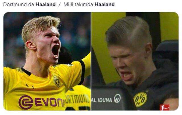 Norveç'in yıldızı Haaland'ın Türkiye karşısındaki performansı sosyal medyada alay konusu oldu