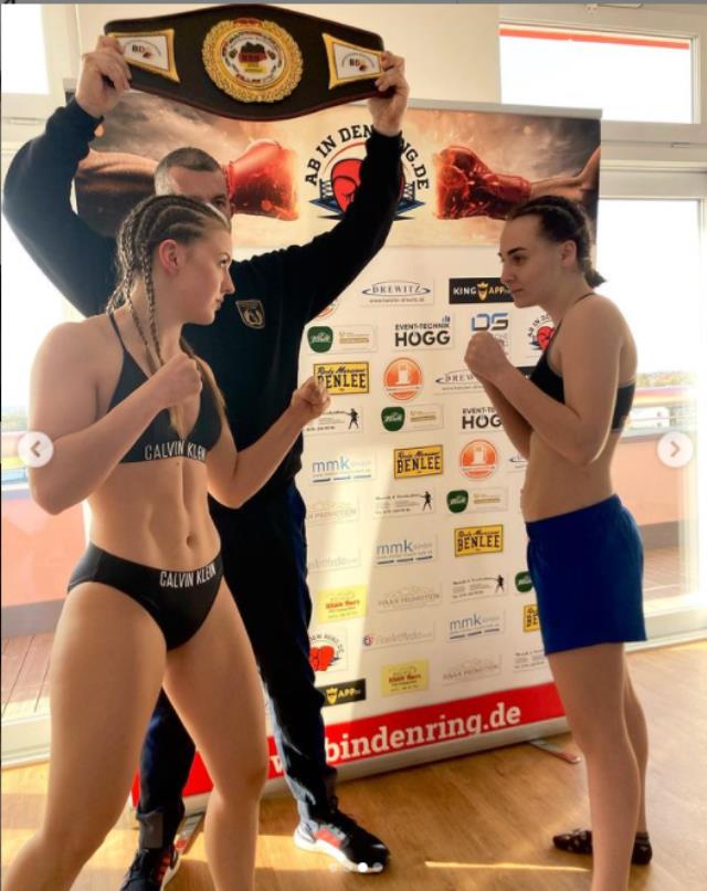 In the women's belt match, the German boxer whose face became unrecognizable did not give up and won the match.