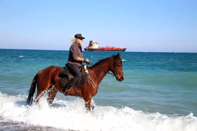 Kovboy şapkasını takıp Antalya sokaklarında at koşturuyor, gören bir daha bakıyor Kovboy şapkasını takıp Antalya sokaklarında at koşturuyor, gören bir daha bakıyor