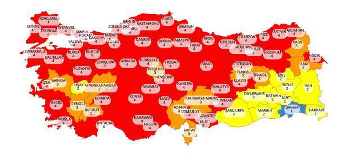 Türkiye risk haritası renk durumu nedir? İl il koronavirüs risk haritası! Hangi iller kırmızı oldu?