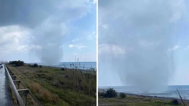 Manavgat'ta meydana gelen dev hortum anbean kameraya yansıdı Manavgat'ta meydana gelen dev hortum anbean kameraya yansıdı