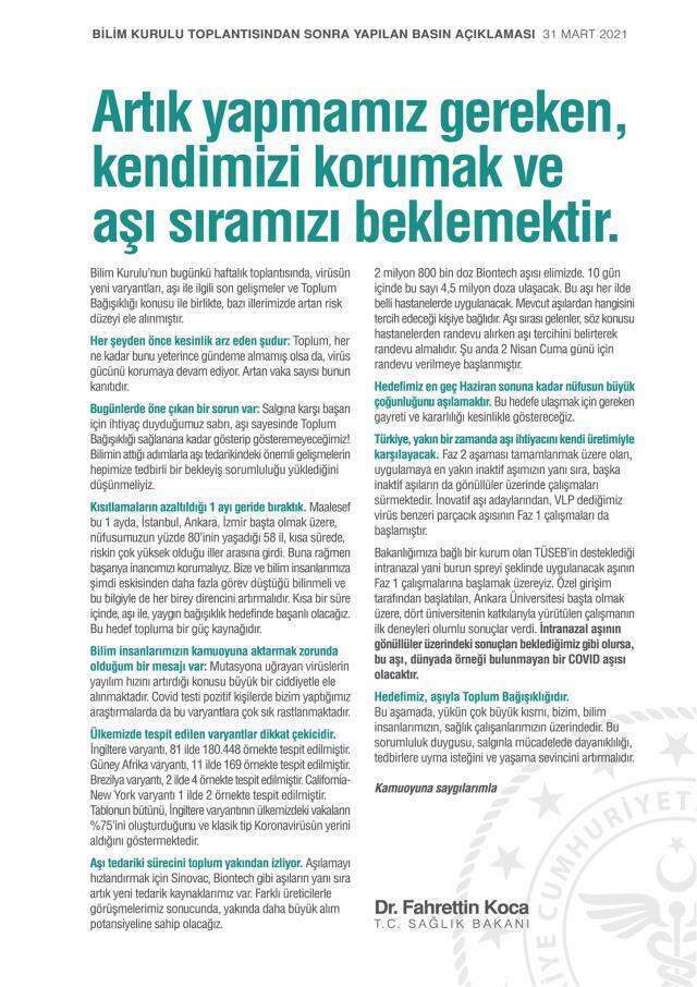 Son Dakika: Sağlık Bakanı Koca, Bilim Kurulu sonrası açıklama yaptı: İngiltere varyantı klasik koronanın yerini aldı