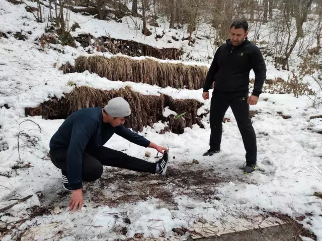 Türkiye şampiyonasına kar üstünde hazırlanıyor Türkiye şampiyonasına kar üstünde hazırlanıyor