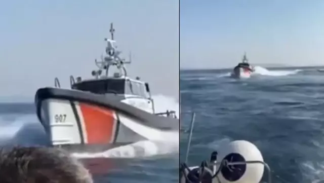 Türk Sahil Güvenlik Botu, mültecileri ölüme terk eden Yunan botuna böyle müdahale etti Türk Sahil Güvenlik Botu, mültecileri ölüme terk eden Yunan botuna böyle müdahale etti
