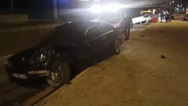 Takla atan otomobilden burnu bile kanamadan çıktı Takla atan otomobilden burnu bile kanamadan çıktı