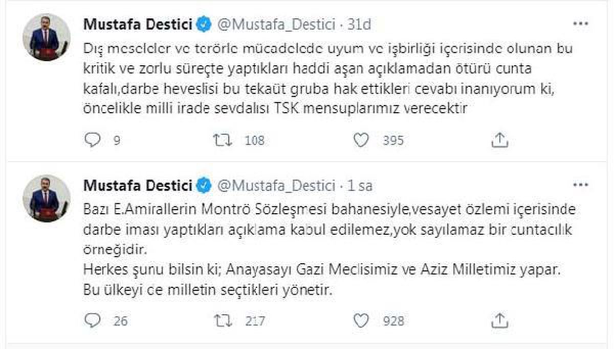 BBP Genel Başkanı Destici, 103 emekli amiralin açıklamasına tepki gösterdi Açıklaması