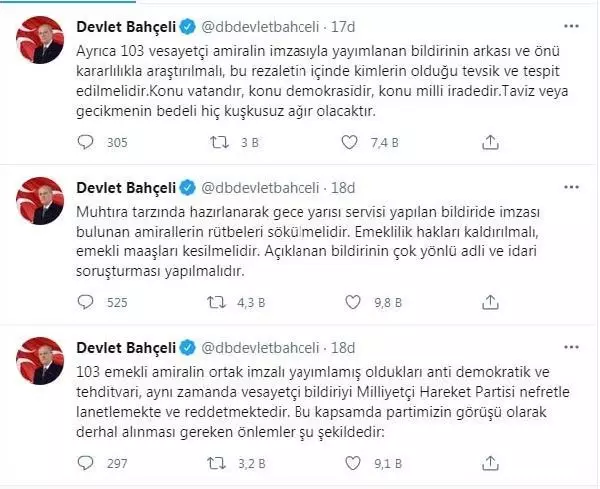 Emekli amirallerin bildirisi tepki topladı, soruşturma başlatıldı - Yeniden Emekli amirallerin bildirisi tepki topladı, soruşturma başlatıldı - Yeniden