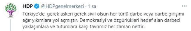 Emekli amirallerin bildirisiyle ilgili HDP'den yapılan açıklama: Darbeci yaklaşımlara tavrımız nettir Emekli amirallerin bildirisiyle ilgili HDP'den yapılan açıklama: Darbeci yaklaşımlara tavrımız nettir