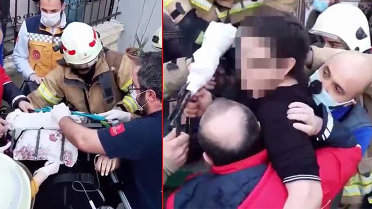 Seferber oldular! Koluna demir parmaklık saplanan çocuğu böyle kurtardılar