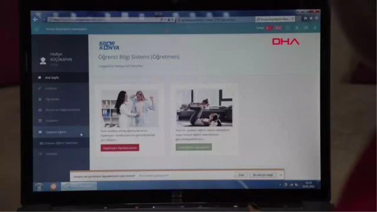 Konya'da 'Online' spor eğitimi