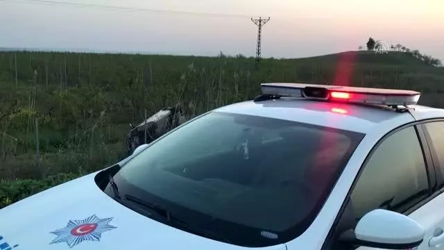 Devrilen otomobildeki 2 kişi yaralandı Devrilen otomobildeki 2 kişi yaralandı
