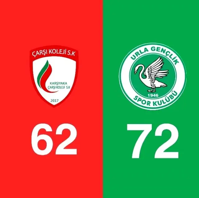 Türkiye Kadınlar Basketbol 1. Ligi: Menemen Belediyesi Karşıyaka: 62 Urla Belediyesi Gençlik Spor: 72 Türkiye Kadınlar Basketbol 1. Ligi: Menemen Belediyesi Karşıyaka: 62 Urla Belediyesi Gençlik Spor: 72