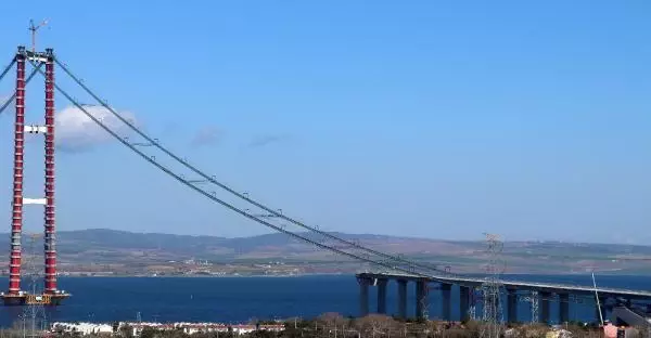 1915 ÇANAKKALE KÖPRÜSÜ ANA KABLOLARININ 92'NCİSİ ÇEKİLDİ 1915 ÇANAKKALE KÖPRÜSÜ ANA KABLOLARININ 92'NCİSİ ÇEKİLDİ