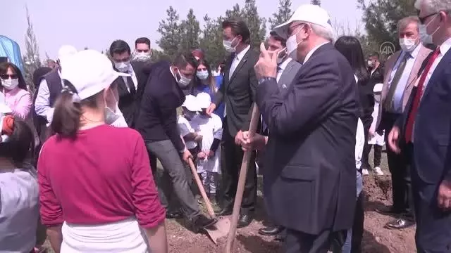 DİYARBAKIR - Hatıra ormanında ilk fidan toprakla buluşturuldu DİYARBAKIR - Hatıra ormanında ilk fidan toprakla buluşturuldu