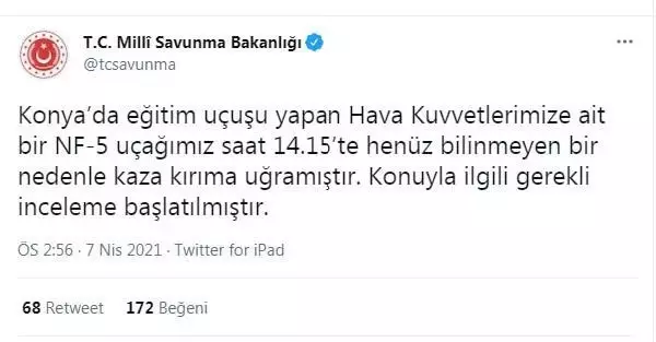 Son dakika haberi | MSB: Türk Yıldızlarına ait uçağımız Konya'da düştü (2) Son dakika haberi | MSB: Türk Yıldızlarına ait uçağımız Konya'da düştü (2)