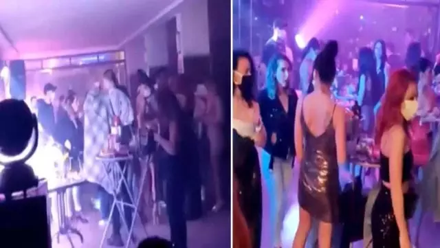 Otel lobisinde parti yapanların eğlencesine baskın! Polisi gören maskesine sarıldı Otel lobisinde parti yapanların eğlencesine baskın! Polisi gören maskesine sarıldı