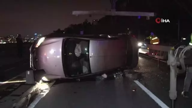 Üsküdar'da aşırı hız dehşeti: Önce çarptı sonra takla attı, 3 kişi yaralandı