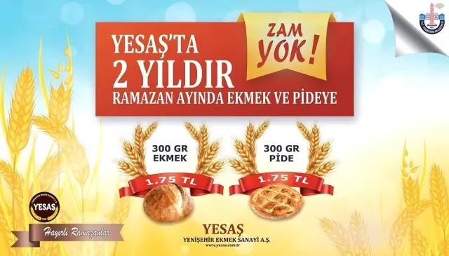 YESAŞ'ta ekmek ve pideye zam yok YESAŞ'ta ekmek ve pideye zam yok