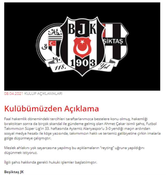 Ahmet Çakar was on trial with Beşiktaş again