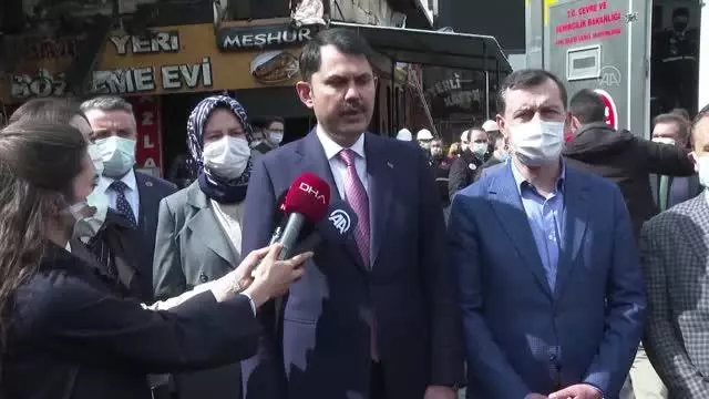 Bakan Kurum - Kızılcahamam'da Kasaplar Çarşısı'ndaki yangın Bakan Kurum - Kızılcahamam'da Kasaplar Çarşısı'ndaki yangın