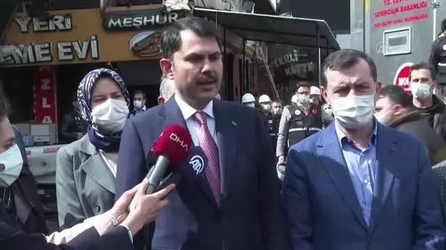 Bakan Kurum - Kızılcahamam'da Kasaplar Çarşısı'ndaki yangın Bakan Kurum - Kızılcahamam'da Kasaplar Çarşısı'ndaki yangın