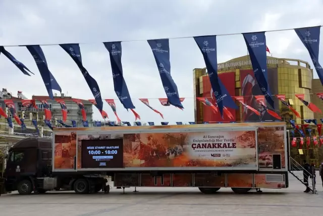 Çanakkale Savaşları Mobil Müzesi Aydın'a geldi Çanakkale Savaşları Mobil Müzesi Aydın'a geldi
