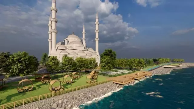 Erdoğan'ın açılışını yapacağı Uzunmehmet Camii'nde Ramazan hazırlığı Erdoğan'ın açılışını yapacağı Uzunmehmet Camii'nde Ramazan hazırlığı