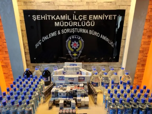 Gaziantep'te 71 şişe sahte alkol ele geçirildi Gaziantep'te 71 şişe sahte alkol ele geçirildi