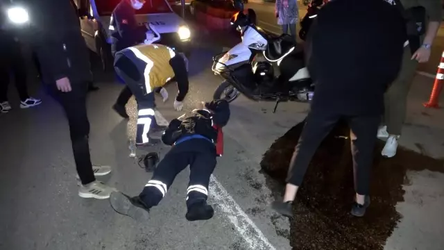 Kısıtlama saatinde motokuryeler çarpıştı: 1 yaralı Kısıtlama saatinde motokuryeler çarpıştı: 1 yaralı