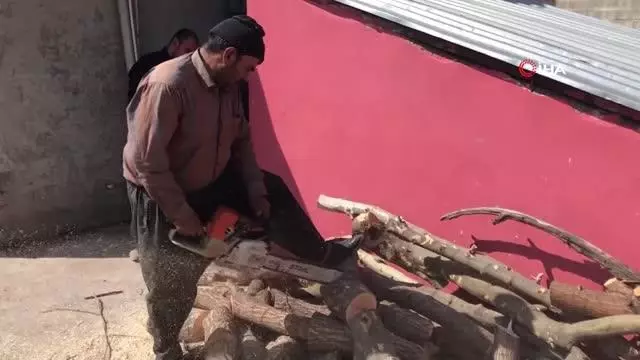 Odun keserek 35 yıldır ailesinin geçimini sağlıyor Odun keserek 35 yıldır ailesinin geçimini sağlıyor
