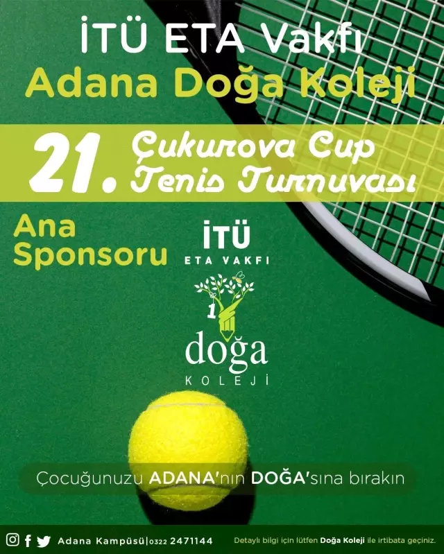 Uluslararası tenis turnuvası, İTÜ ETA Vakfı Doğa Koleji ana sponsorluğunda gerçekleşecek Uluslararası tenis turnuvası, İTÜ ETA Vakfı Doğa Koleji ana sponsorluğunda gerçekleşecek