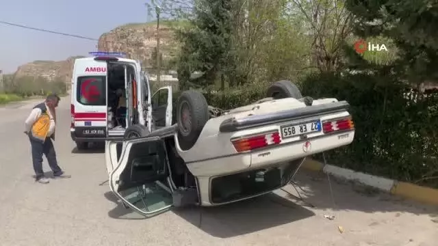 Yaşlı adamın kullandığı otomobil takla attı Yaşlı adamın kullandığı otomobil takla attı