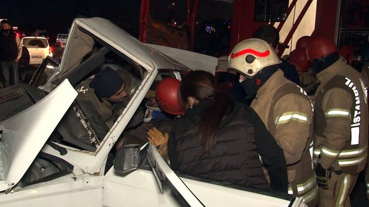 Direğe ok gibi saplanan aracın sürücüsü, şoka girince hep aynı cümleyi tekrarladı