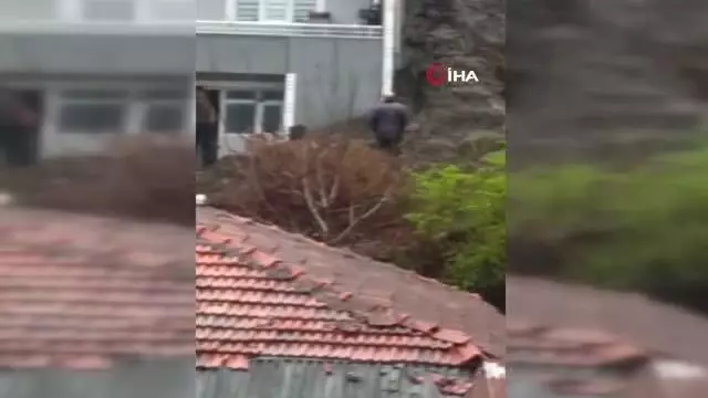 Facianın eşiğinden dönüldü...Heyelan anında yaşanan panik kameralara