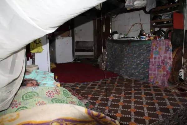ANTALYA Felçli kadın ağıldan bozma barakada yaşamaya çalışıyor