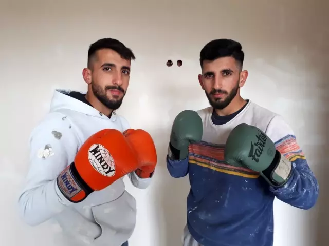 İkiz milli sporcular sabah inşaatta, akşam antrenmanda İkiz milli sporcular sabah inşaatta, akşam antrenmanda