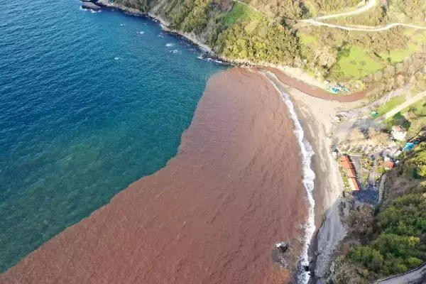 ZONGULDAK'TA DENİZİN RENGİ ÇAMURA DÖNDÜ ZONGULDAK'TA DENİZİN RENGİ ÇAMURA DÖNDÜ